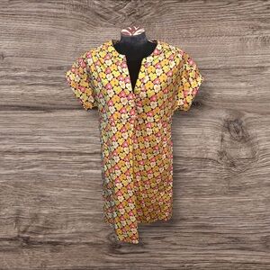 Uncle Frank Boho Flower Floral Short Sleeve Knee Length Dress Size Small Medium